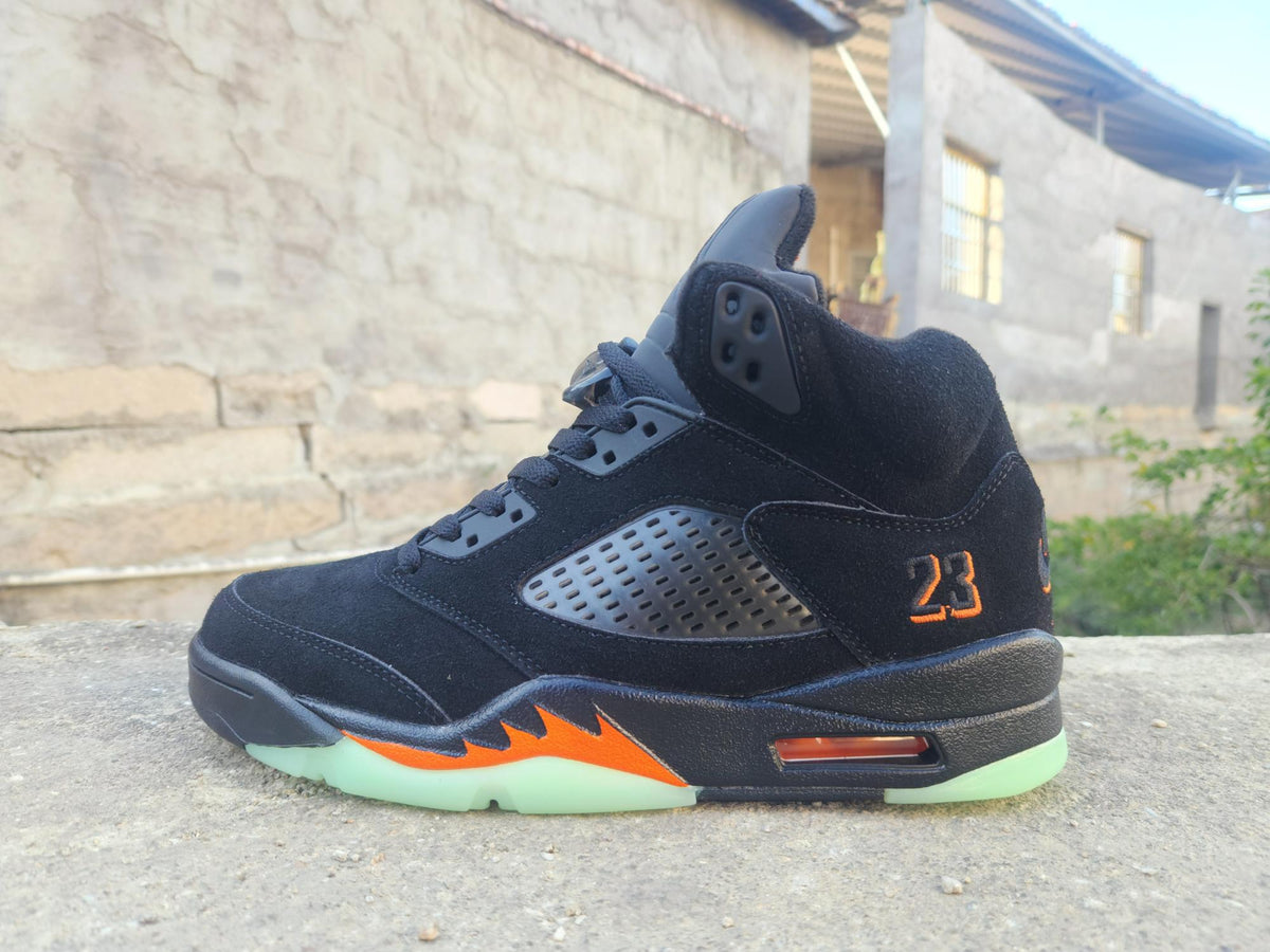 Air Jordan 5 Halloween Sneakers – Black/Orange/Green