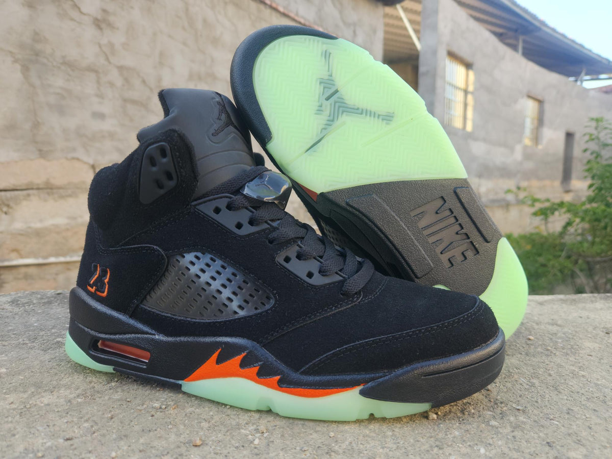 Air Jordan 5 Halloween Sneakers – Black/Orange/Green