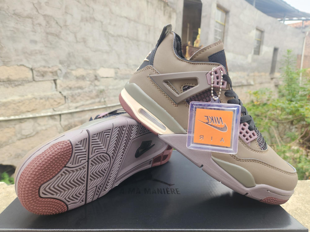 Air Jordan 4 Sneakers – Taupe Brown/Black