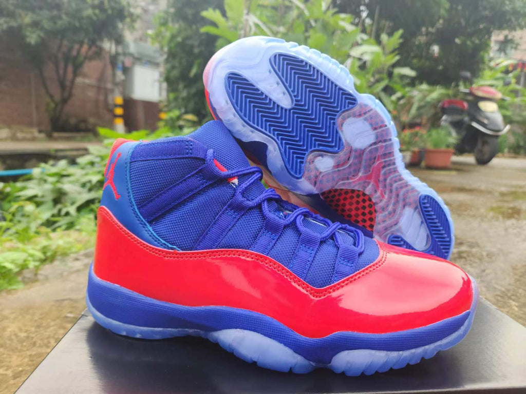 Air Jordan 11 High-Top Sneakers – Red/Royal Blue
