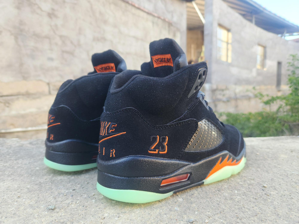 Air Jordan 5 Halloween Sneakers – Black/Orange/Green