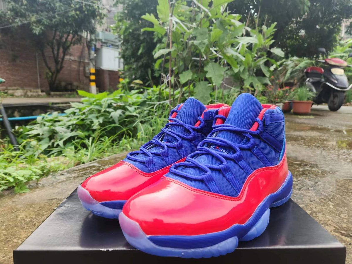 Air Jordan 11 High-Top Sneakers – Red/Royal Blue
