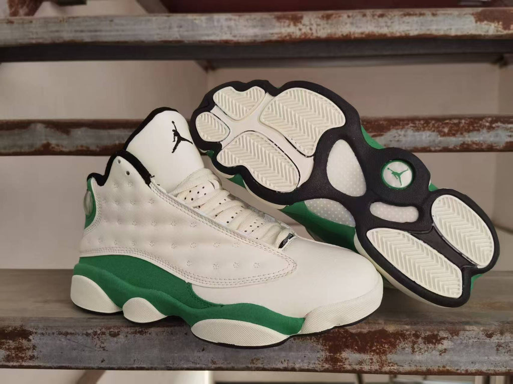 Air Jordan 13 Retro High-Top Sneakers – White/Green